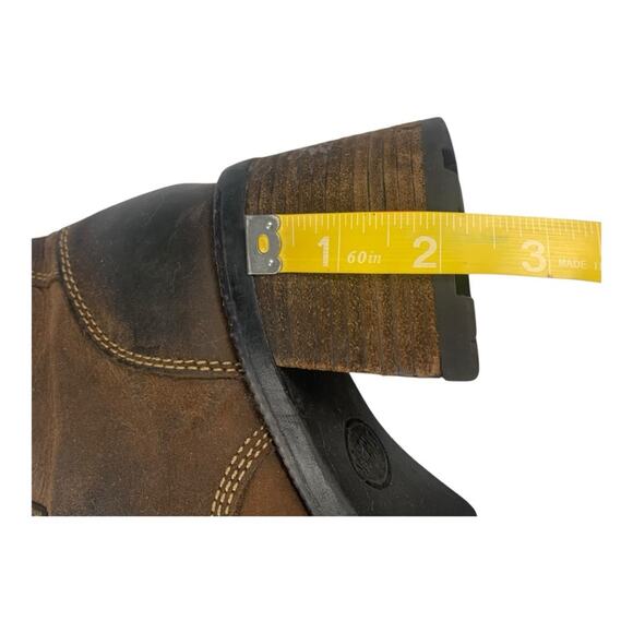 Skechers 7.5 Women's Brown Leather healed vintage y2k Ankle Boots chunky - Picture 12 of 16